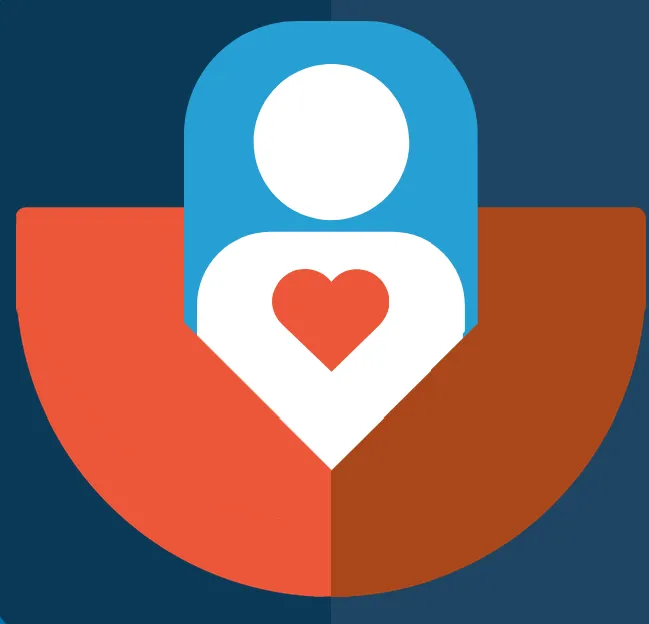 The PocketPatient logo: a person with a heart on their chest, held in an open hand